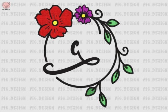 Flower Font C Embroidery Design Review