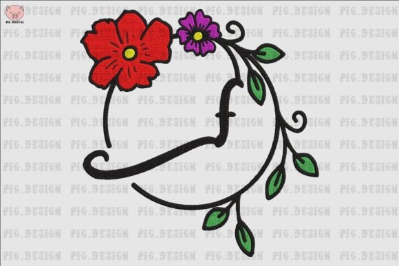 Flower Font F Embroidery Design Review