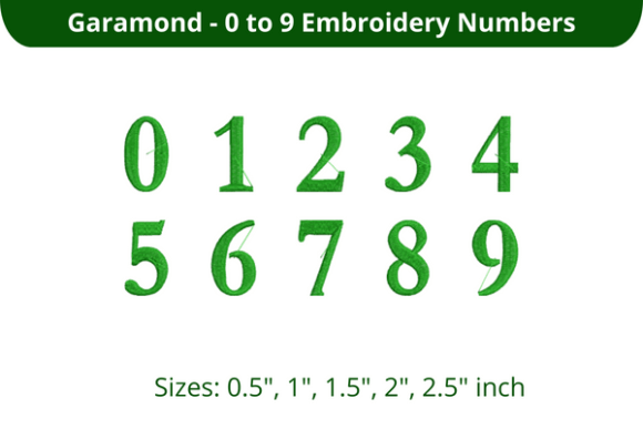 Garamond Font 0-9 Embroidery Review
